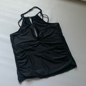Ladies Black Halterneck Tankini Top Size Medium 8-10